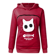 Cargar imagen en el visor de la galería, Sudadera con compartimento porta mascotas -Rojo oscuro - Ozerty