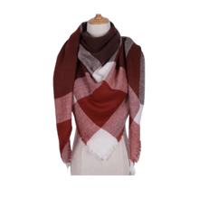 Cargar imagen en el visor de la galería, Bufanda de cashmere con tacto de lana de angora y diseño tartán
-Bucarest - Ozerty