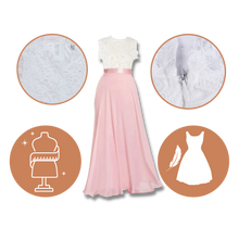 Cargar imagen en el visor de la galería, Vestido coqueto de gasa y encaje estilo campiña
- Ozerty