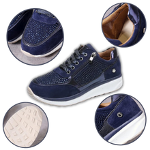 Cargar imagen en el visor de la galería, Zapatillas con cuña y cristales strass
- Ozerty