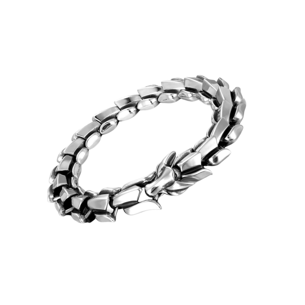 Pulsera ajustable con diseño de dragón de Midgard
 -Plata - Ozerty