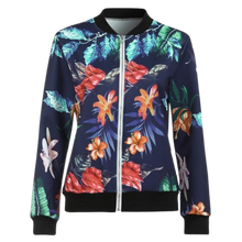 Cargar imagen en el visor de la galería, Chaqueta bomber con motivos florales y manga larga

 -Azul/SAzul/MAzul/LAzul/XLAzul/XXLAzul/3XLAzul/4XLAzul/5XL - Ozerty
