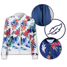 Cargar imagen en el visor de la galería, Chaqueta bomber con motivos florales y manga larga

 - Ozerty
