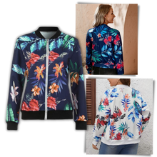 Cargar imagen en el visor de la galería, Chaqueta bomber con motivos florales y manga larga

 - Ozerty
