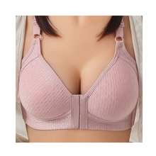 Cargar imagen en el visor de la galería, Sujetador push up sin aros para tallas grandes

 -Algodón piqué rosa pastel - Ozerty
